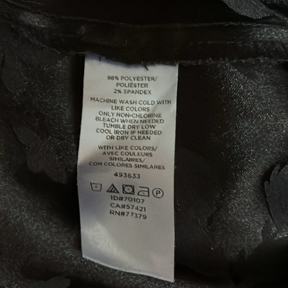 Ann Taylor Factory Black Blouse with Floral Detail and Bell Sleeves - Picture 5 of 5